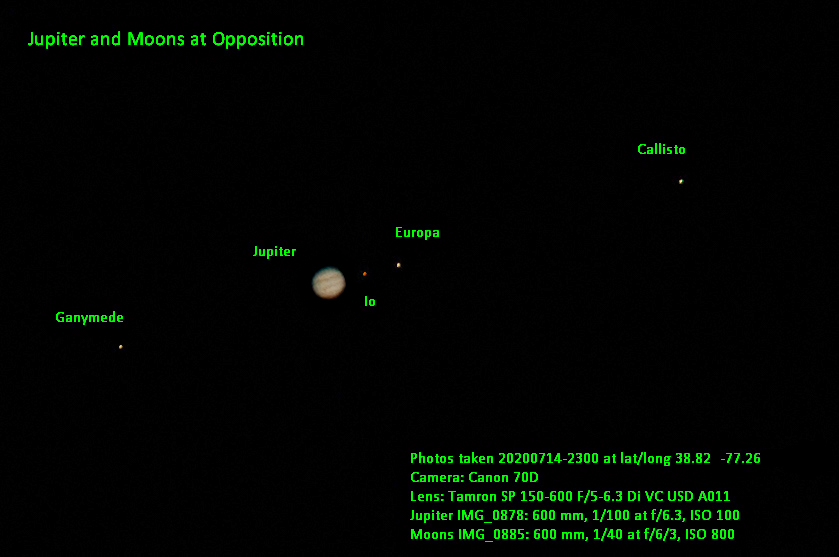 Jupiter and Moons at Opposition 20200714