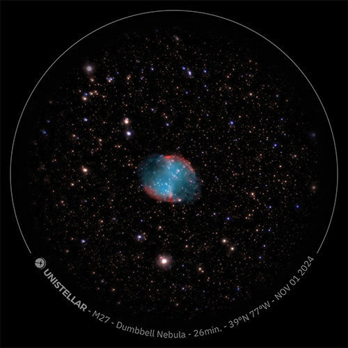 Dan Ward: UNISTELLAR - M27 - Dumbell NEbula - 26min. - 39&deg;N 77&deg;W - Nov 01, 2024